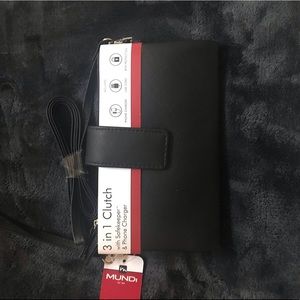 Black clutch that charges your phone